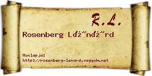 Rosenberg Lénárd névjegykártya